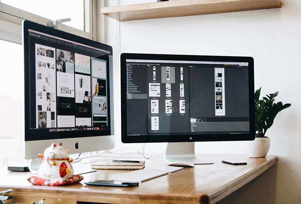 image of computers on a desk